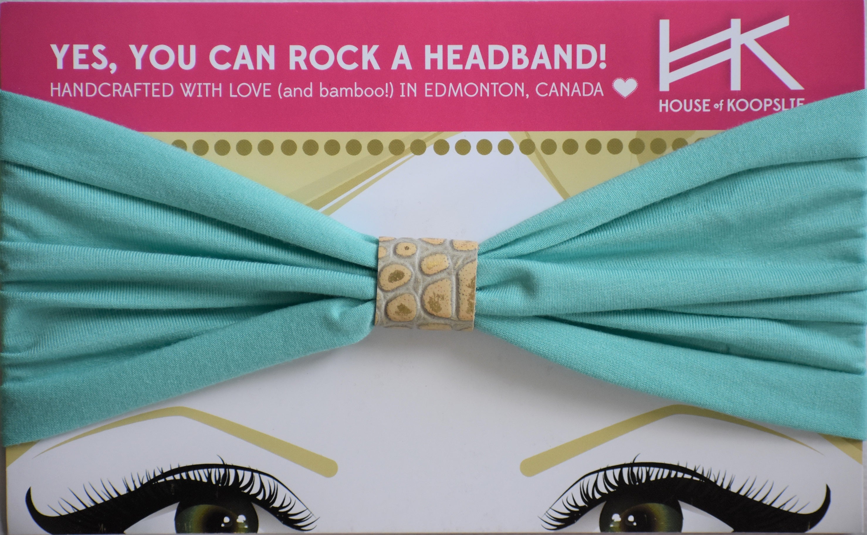 Headband - Seafoam With Gold Python Loop