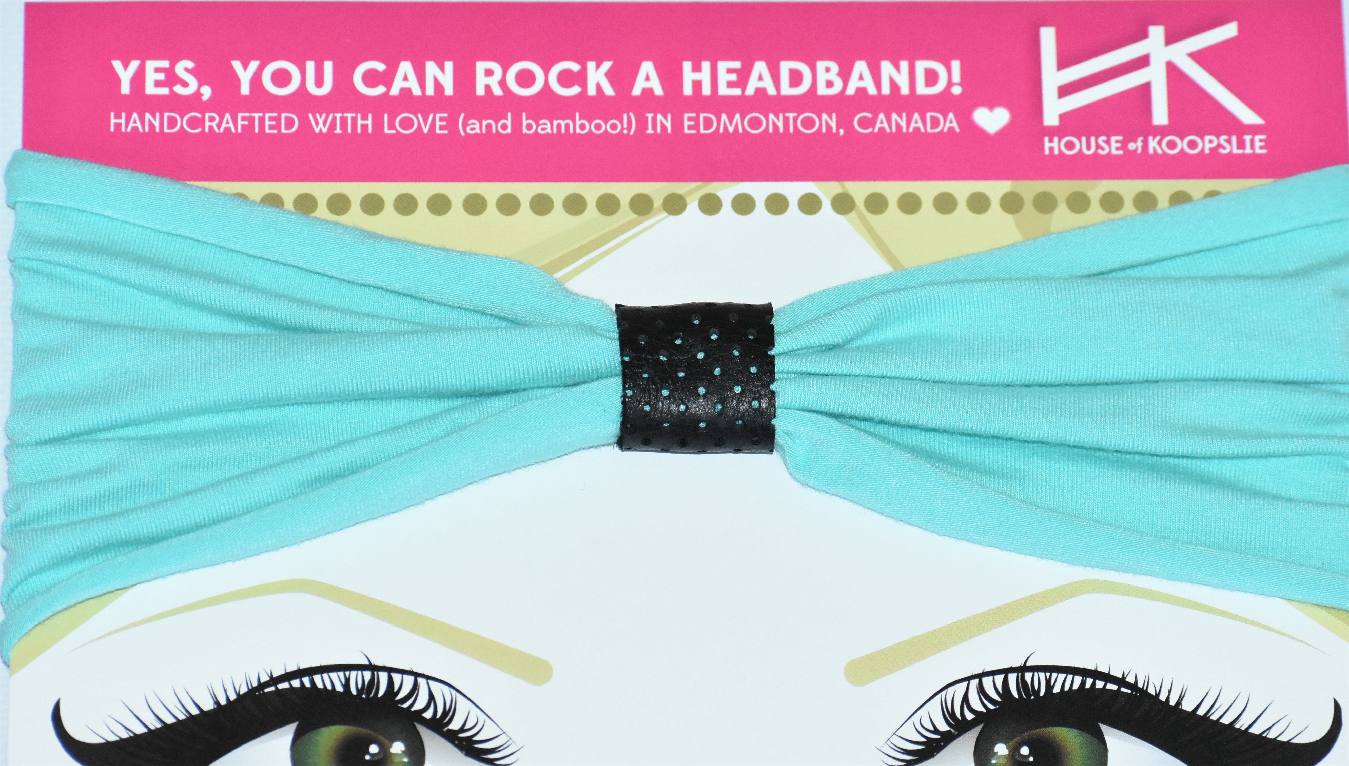 Headband - Seafoam with Black Perforated Loop