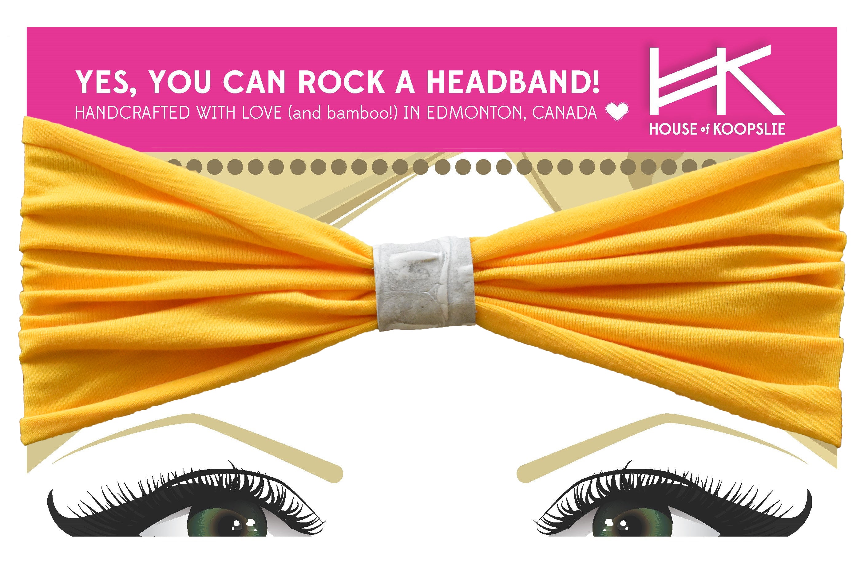 Headband - Yellow With White Python Loop