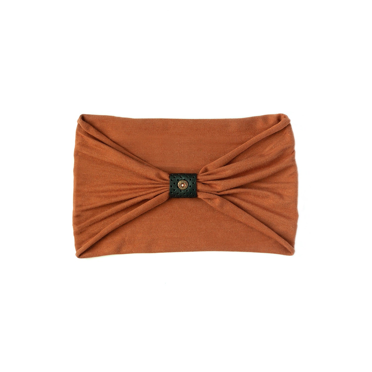 Headband - Rust Brown with Perforated Black Loop and Rivet