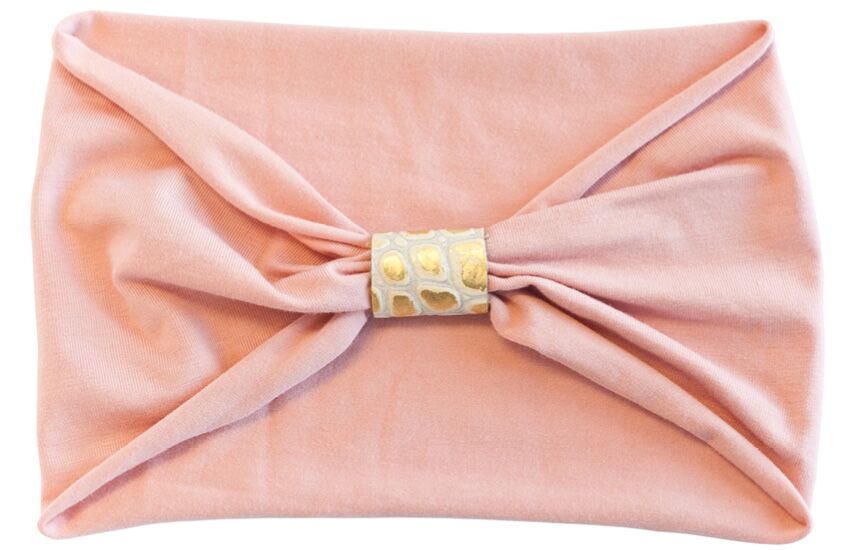 Headband - Pink With Gold Python