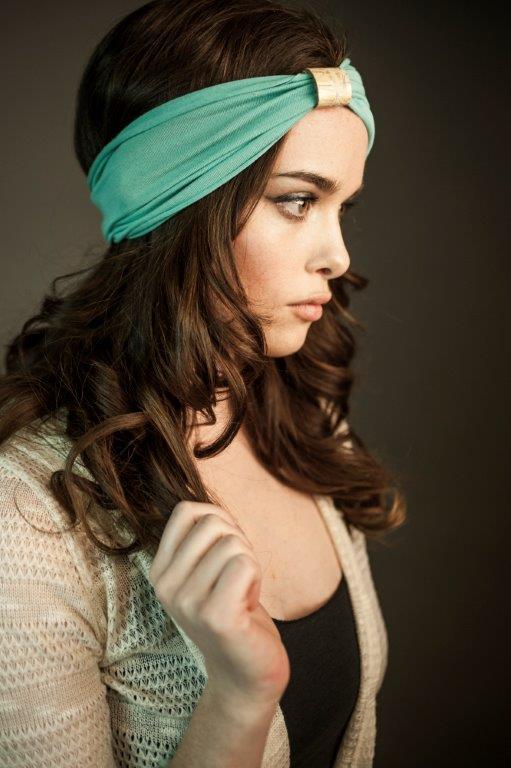 Headband - Seafoam With Gold Python Loop