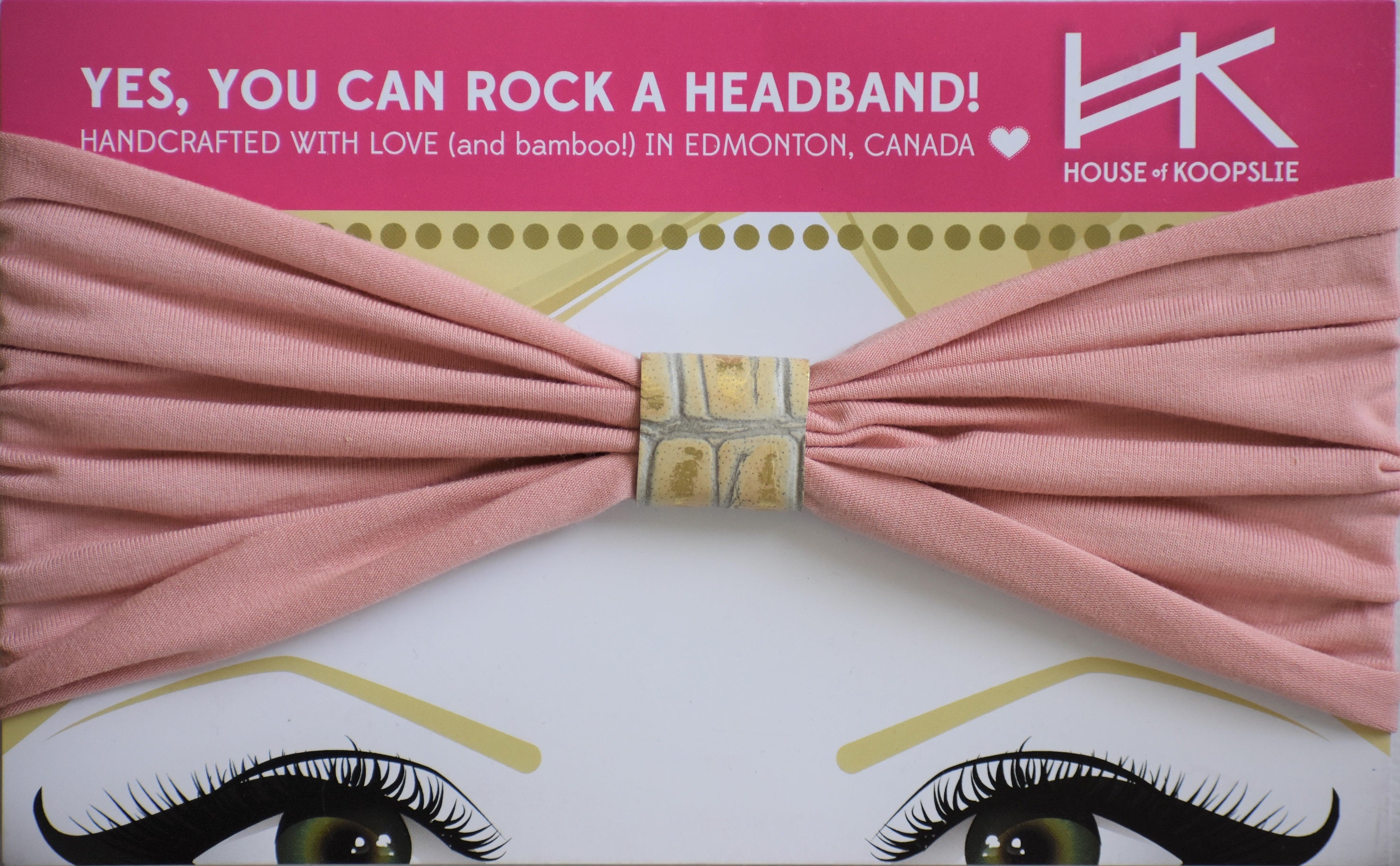 Headband - Pink With Gold Python