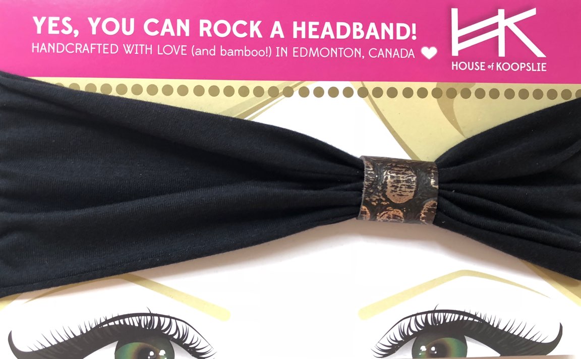 Headband - black with metallic stepping stones loop