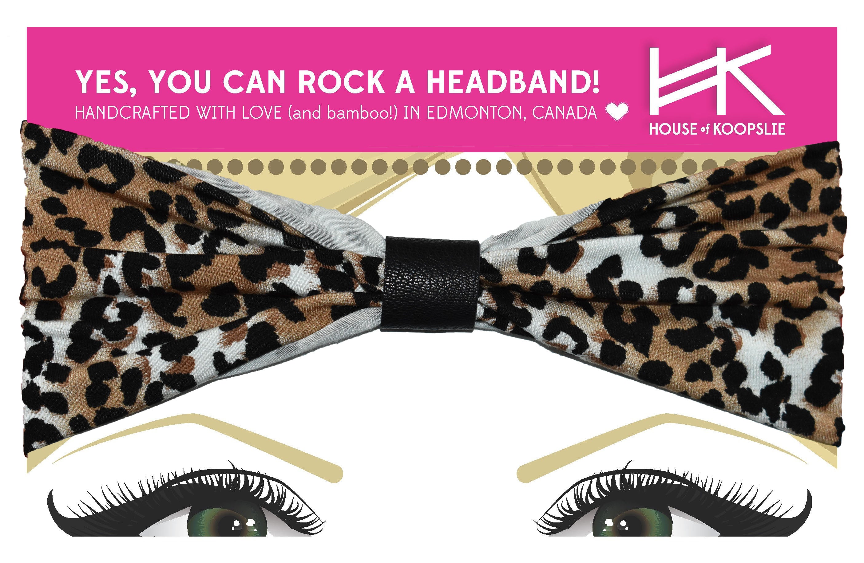 Headband - Leopard Print with Black Loop