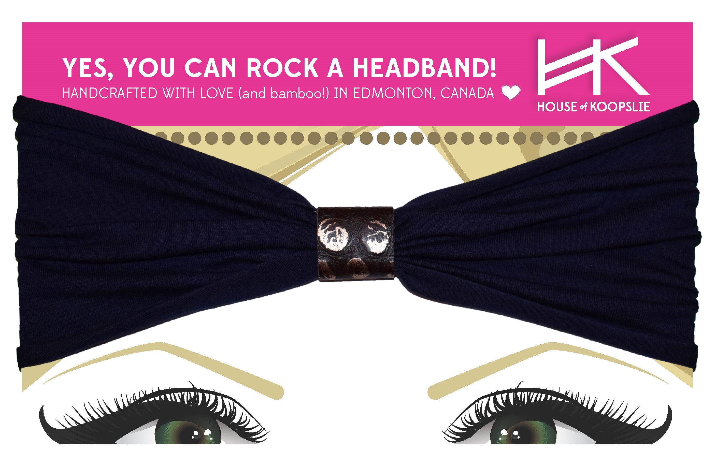 Headband - Navy with Metallic Stepping Stones Loop