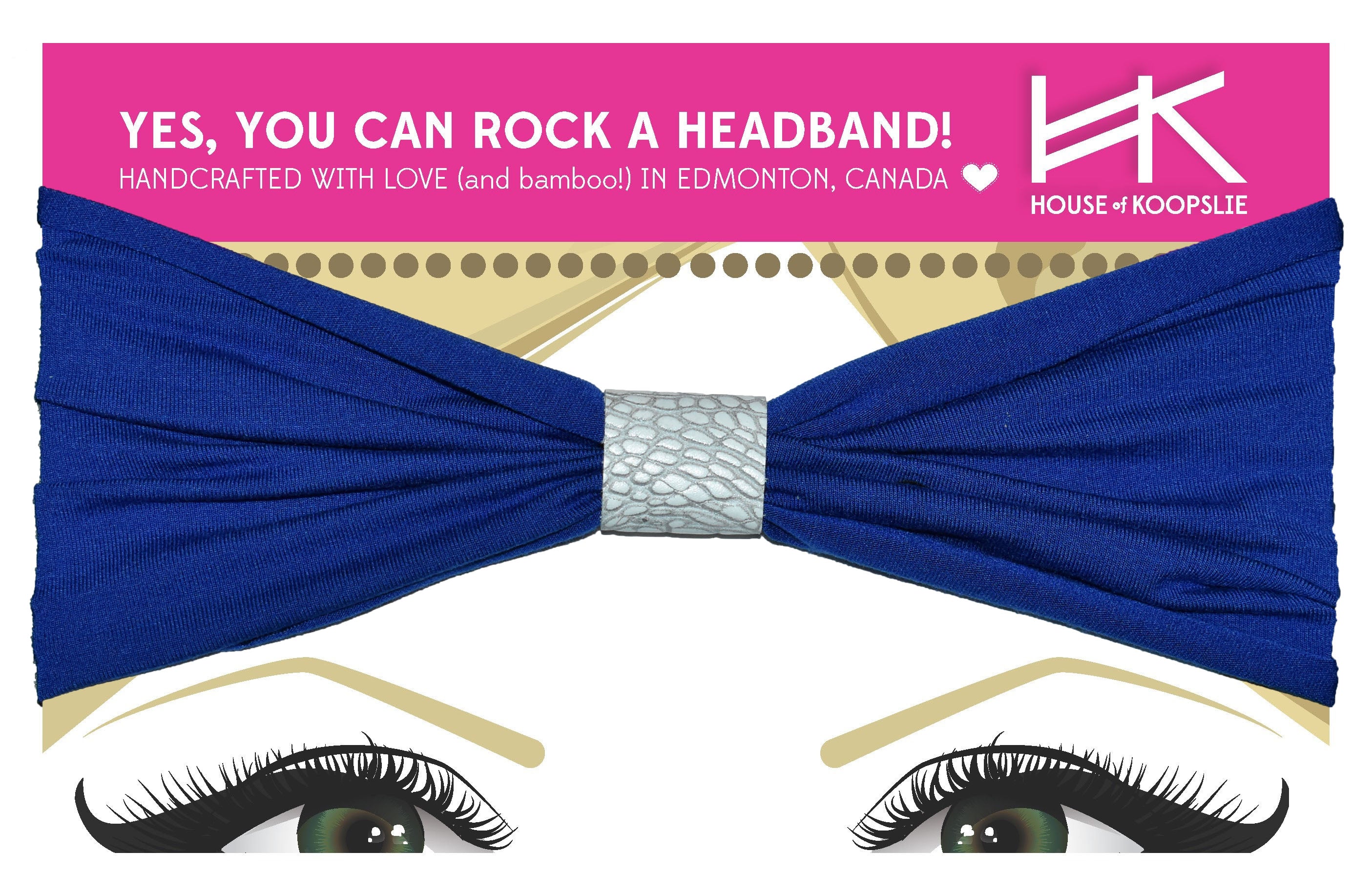 Headband - Royal Blue with White Python Loop